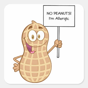 Peanut Allergy (anpassade) Sticker Fyrkantigt Klistermärke