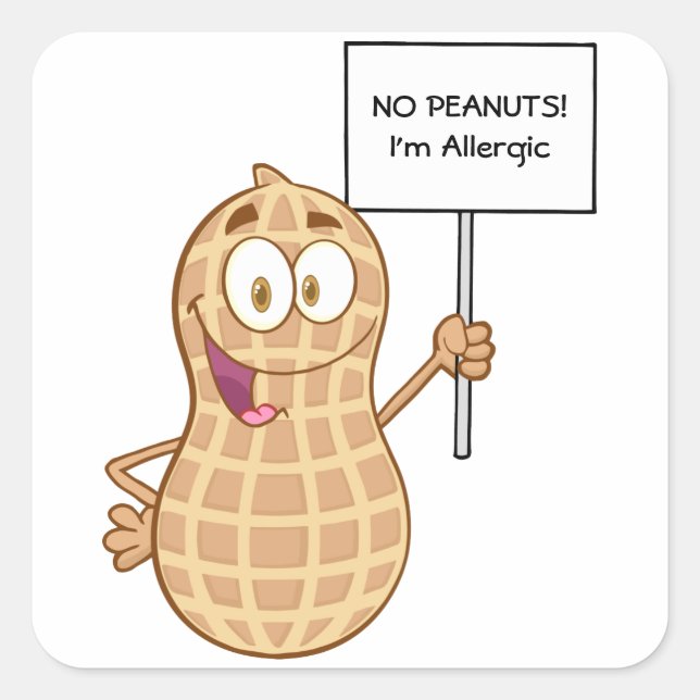 Peanut Allergy (anpassade) Sticker Fyrkantigt Klistermärke (Framsida)