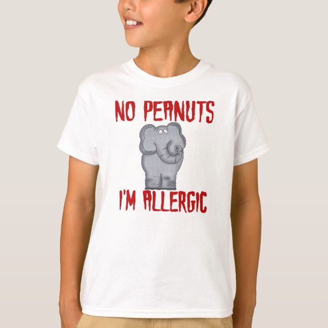 Peanut Allergy Elephant T-shirt (Framsida)
