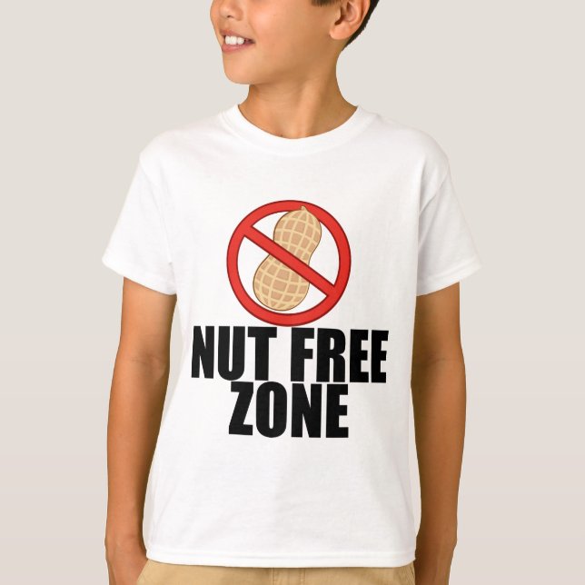 Peanut Allergy Nöt Free Kid Tee Shirt (Framsida)