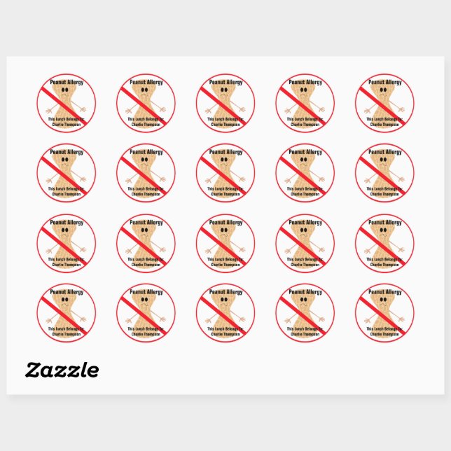 Peanut Allergy Sticker Runt Klistermärke (Ark)