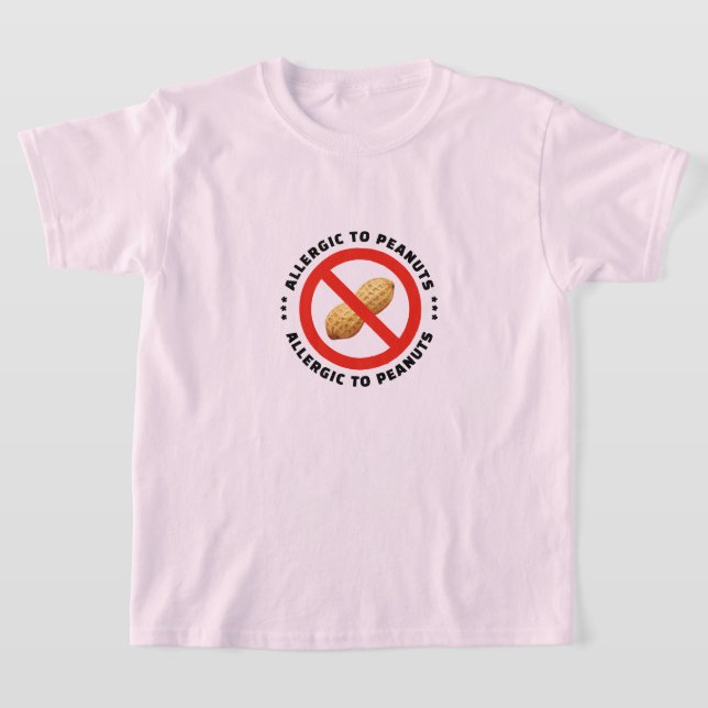 Peanut allergy warning food alert t shirt (Laydown)