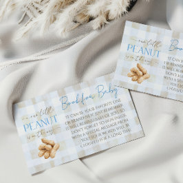 Peanut Boy Blue Gingham Bok För Baby Shower Lek Tilläggskort