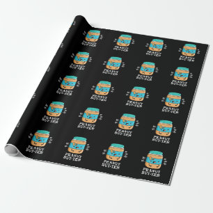 Peanut but-ter Funny Food Pun Mörk BG Presentpapper