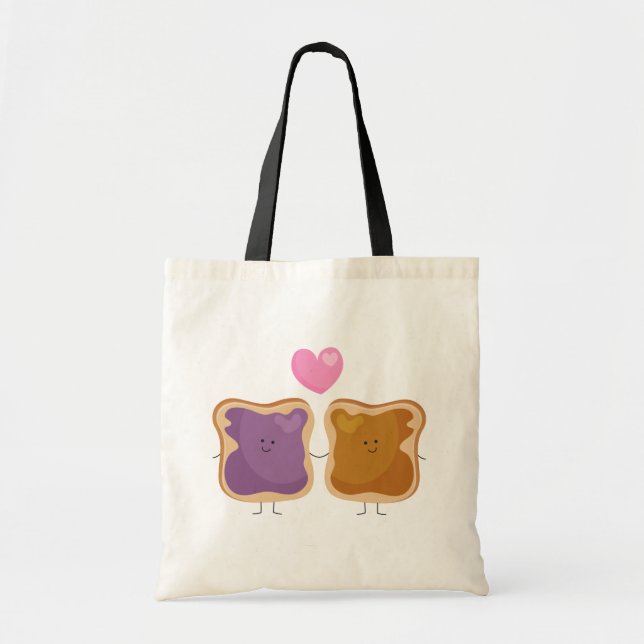 Peanut Butter and Jelly Kärlek Tote Bag Tygkasse (Framsidan)