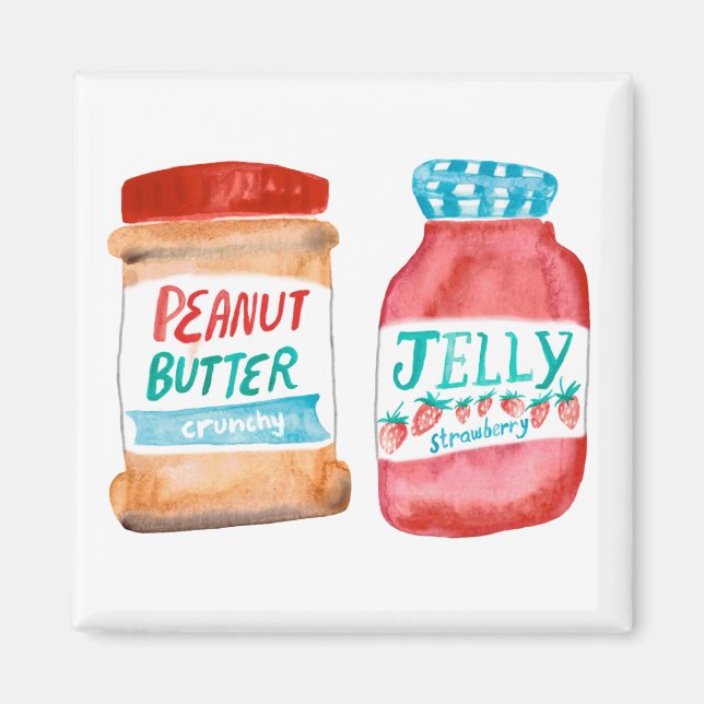 Peanut Butter and Jelly Watercolor Magnet (Framsidan)