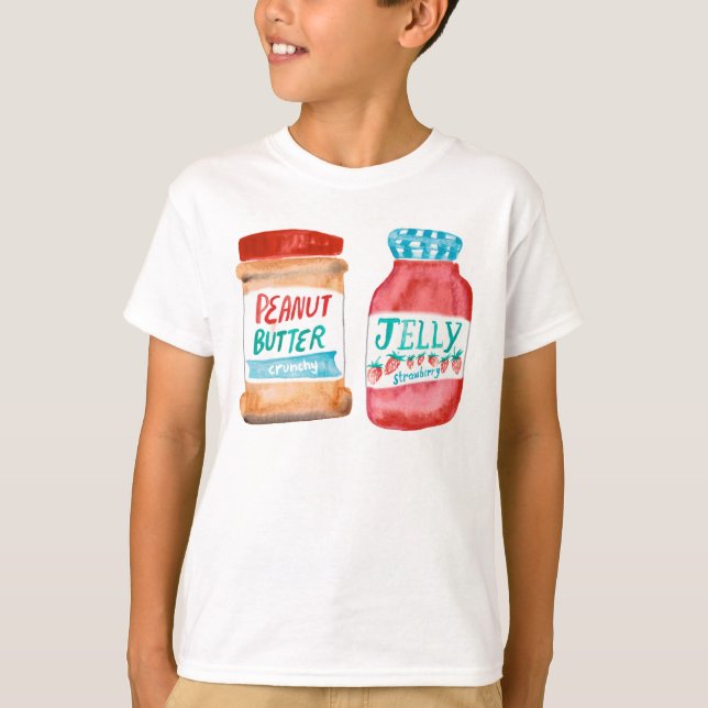 Peanut Butter and Jelly Watercolor T Shirt (Framsida)