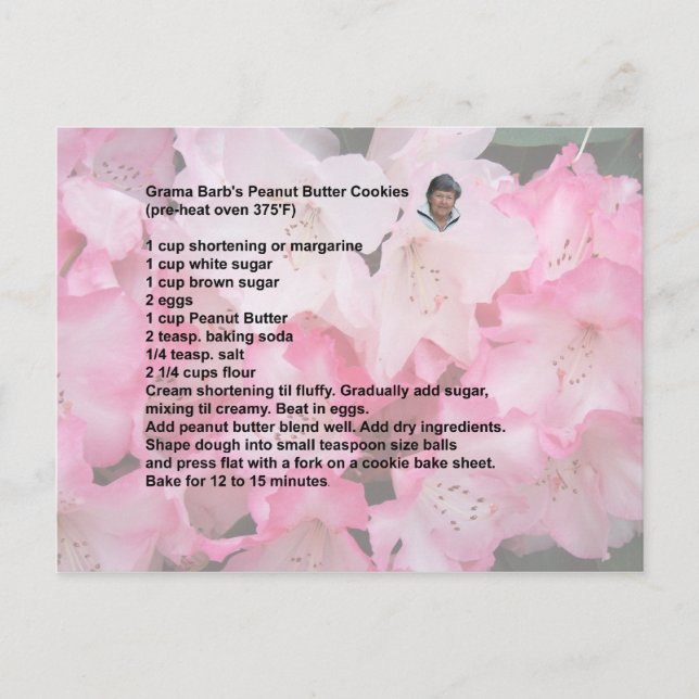 Peanut Butter Cookie-recept postkort Vykort (Framsida)