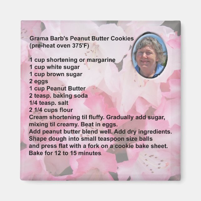 Peanut Butter Cookies Recipe Magnet (Framsidan)