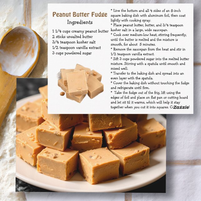 Peanut Butter Fudge Recipe Card Vykort (Skapare uppladdad)