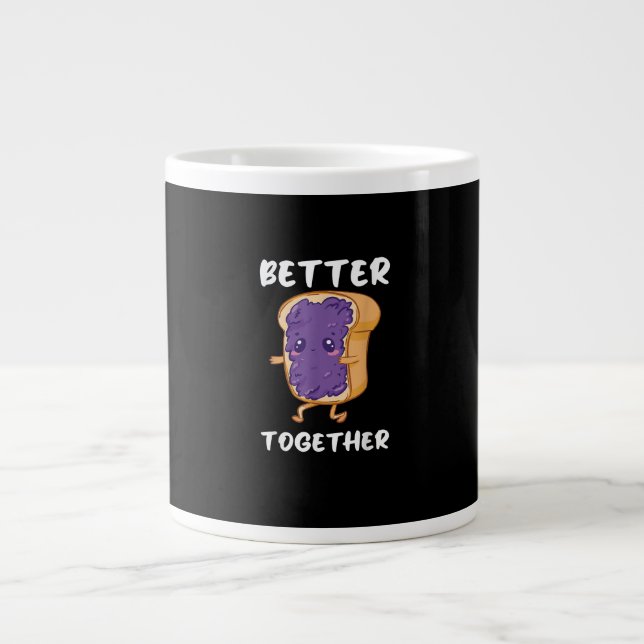 Peanut Butter Jelly Better Together Funny Food Lov Jumbo Mugg (Framsidan)