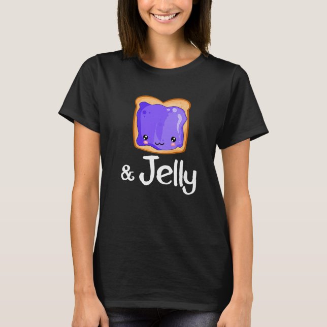 Peanut Butter & Jelly Matching Couple Outfit T Shirt (Framsida)