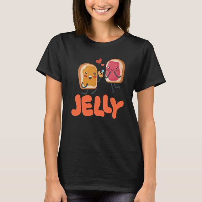 Peanut Butter & Jelly Matching Couple Proposal T Shirt (Framsida)