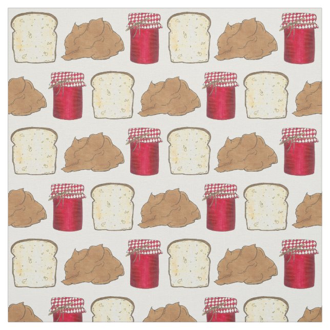 Peanut Butter Jelly Sandwich Bread Lunchtime Food Tyg (Provkarta)