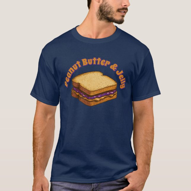 Peanut Butter & Jelly Sandwich Template T Shirt (Framsida)