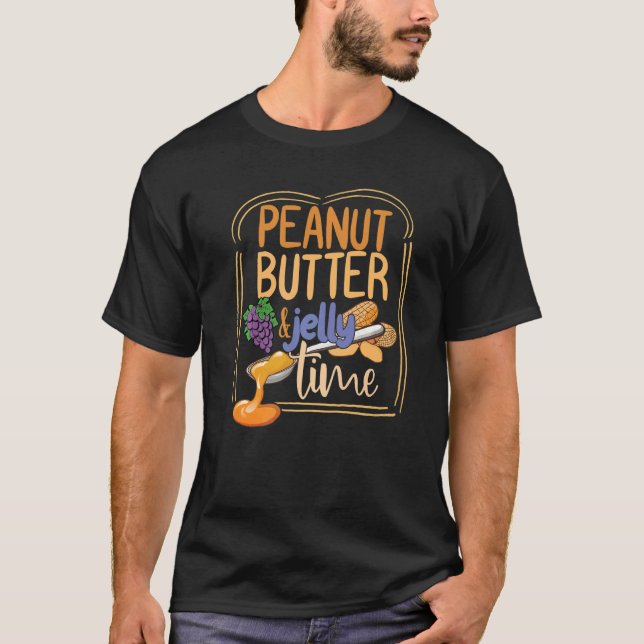 Peanut Butter Jelly Time  Peanut Butter And Jelly T Shirt (Framsida)
