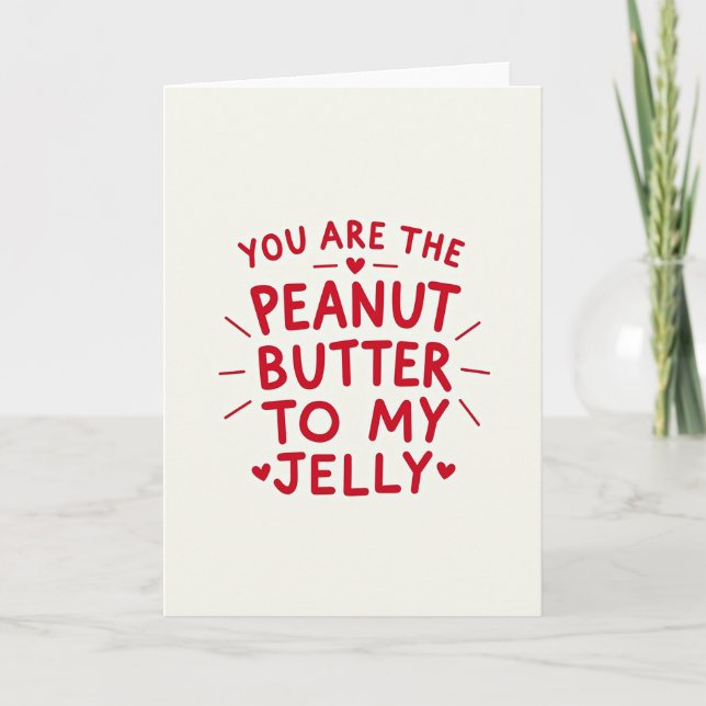 Peanut Butter Jelly Valentine Card Kort (Framsida)