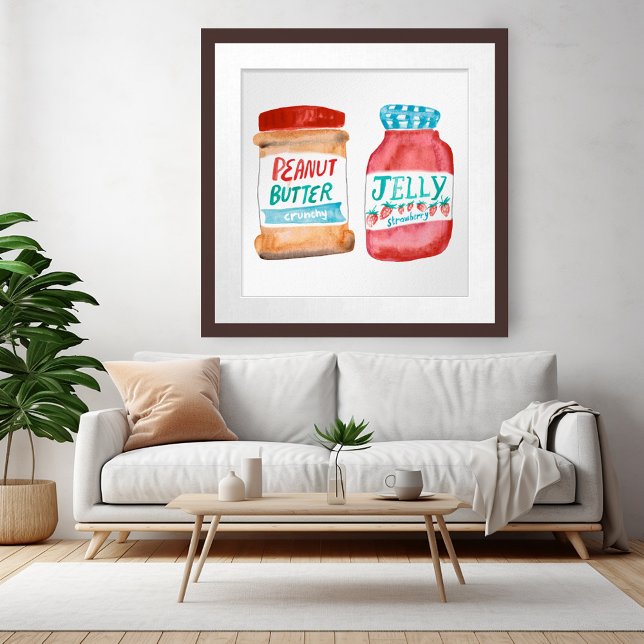 Peanut Butter & Jelly Watercolor Art Poster (Peanut Butter & Jelly Watercolor Art Poster
)