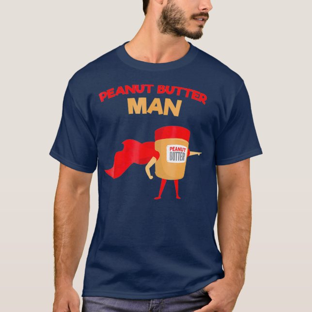 Peanut Butter Man Funny Superhjälte T Shirt (Framsida)