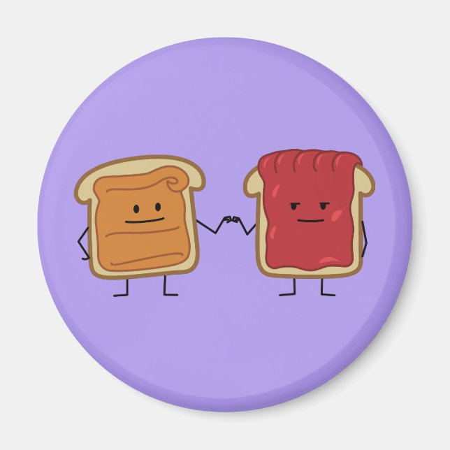 Peanut Butter och Jelly Fist Bump-kompisskål Magnet (Framsidan)