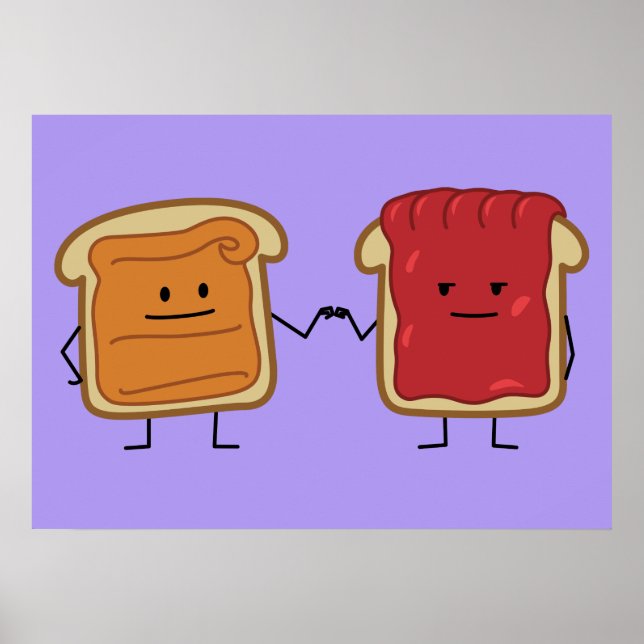 Peanut Butter och Jelly Fist Bump-kompisskål Poster (Framsidan)