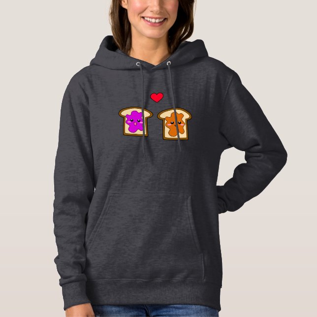 Peanut Butter och Jelly Kärlek Hoodie Tee Shirt (Framsida)