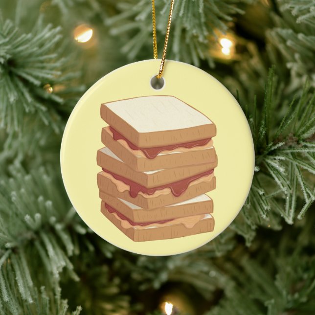 Peanut Butter och Jelly Sandwiches kompisar för al Julgransprydnad Keramik (Träd)