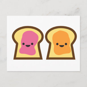 Peanut Butter och Jelly Toast Vänner Postkort Vykort