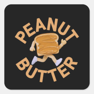Peanut Butter Vibes Funny & Cute Design Fyrkantigt Klistermärke