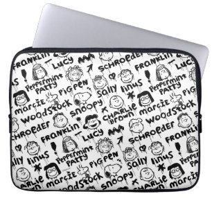 Peanut Characters Graffiti Mönster Laptop Fodral