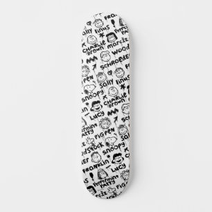 Peanut Characters Graffiti Mönster Mini Skateboard Bräda 18,5 Cm