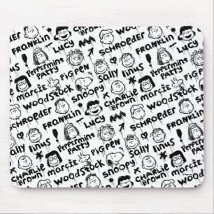 Peanut Characters Graffiti Mönster Musmatta