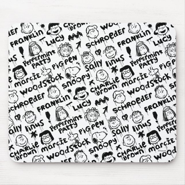 Peanut Characters Graffiti Mönster Musmatta (Framsidan)