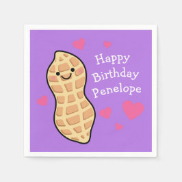 Peanut Födelsedagsfest Cute Kids Tecknad Nöt Pappersservett