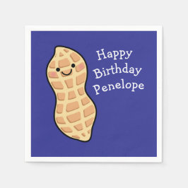 Peanut Födelsedagsfest Kids Cute Nöt Tecknad Pappersservett