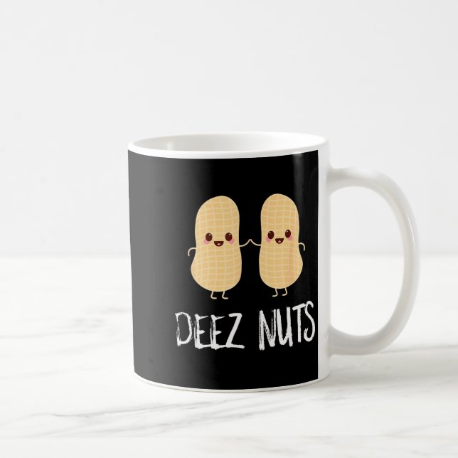Peanut Food Funny Kawaii Cute Meme Deez Nuts Joke  Kaffemugg (Höger)
