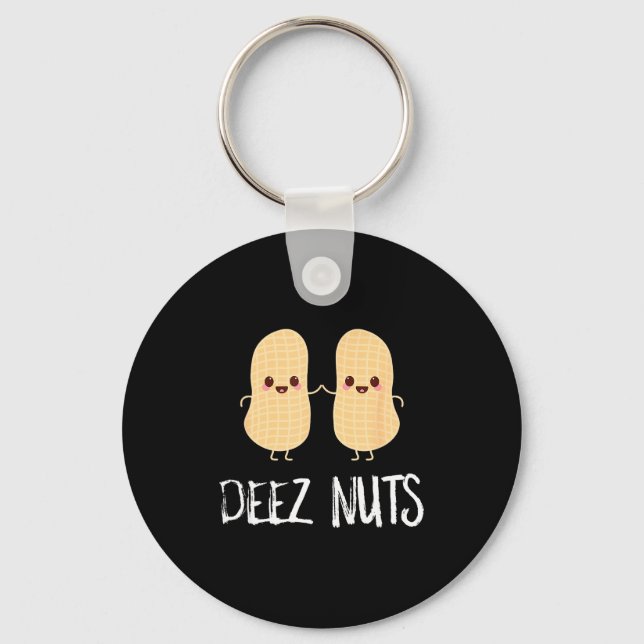 Peanut Food Funny Kawaii Cute Meme Deez Nuts Joke  Nyckelring (Framsida)