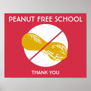 Peanut Free School Sign för School eller Daycare Poster