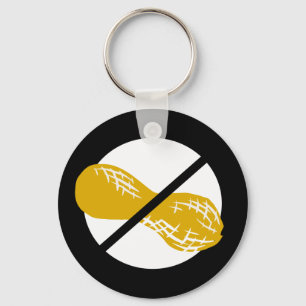 Peanut Free Symbol Black No Peanuts Allergy Kids Nyckelring