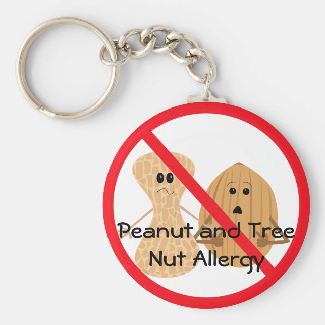 Peanut och Träd Nöt Allergy Keychain Nyckelring (Framsidan)