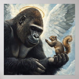 Peanut the Squirrel and Harambe Meet in Heaven Poster