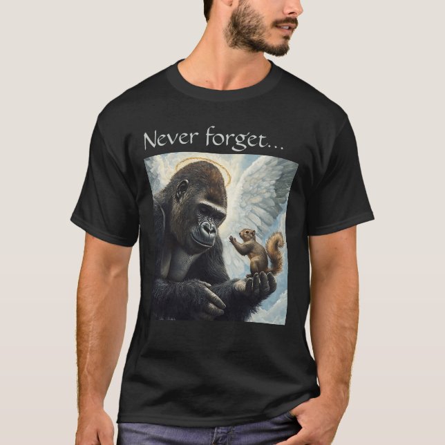 Peanut the Squirrel and Harambe Never Forget  T Shirt (Framsida)