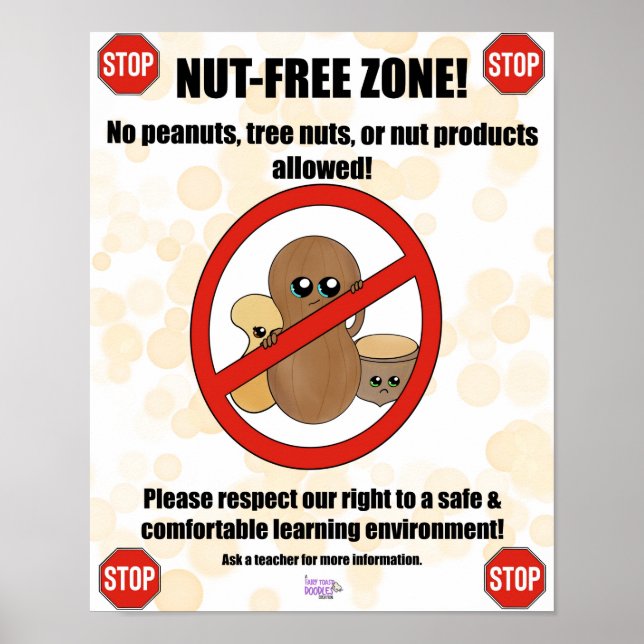 Peanut/Träd Nöt Allergy Poster (Framsidan)