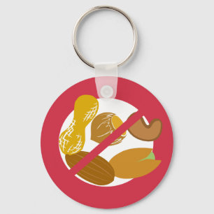 Peanut Träd Nöt Free Symbol Red Allergy Kids Nyckelring
