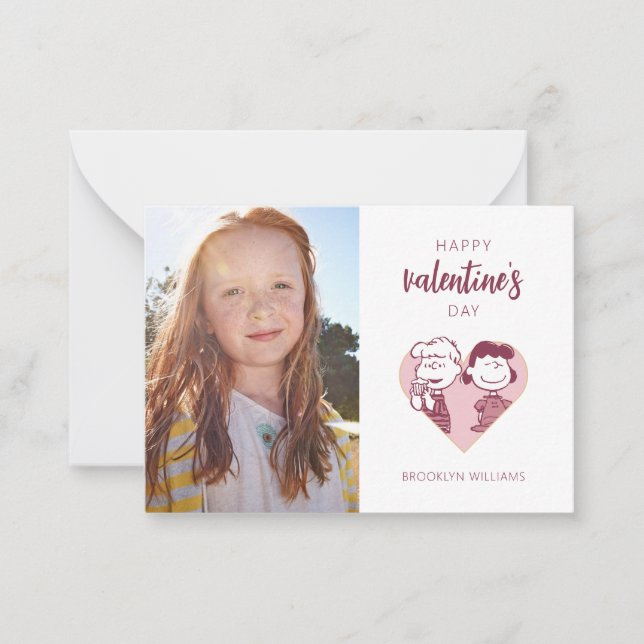 Peanuts | Alla hjärtans dag | Schroeder & Lucy Anteckningskort (Framsida)