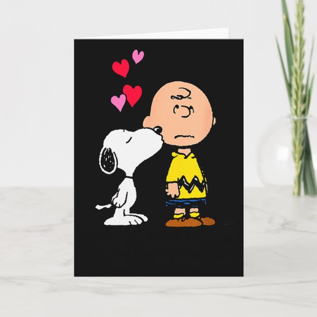 Peanuts - And Charlie Dog Kisses Valentine Wishes  Kort (Framsida)