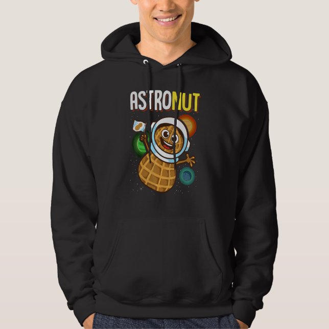Peanuts Astronaut Pun Astronut Astronut Peanuts Pu Hoodie (Framsida)
