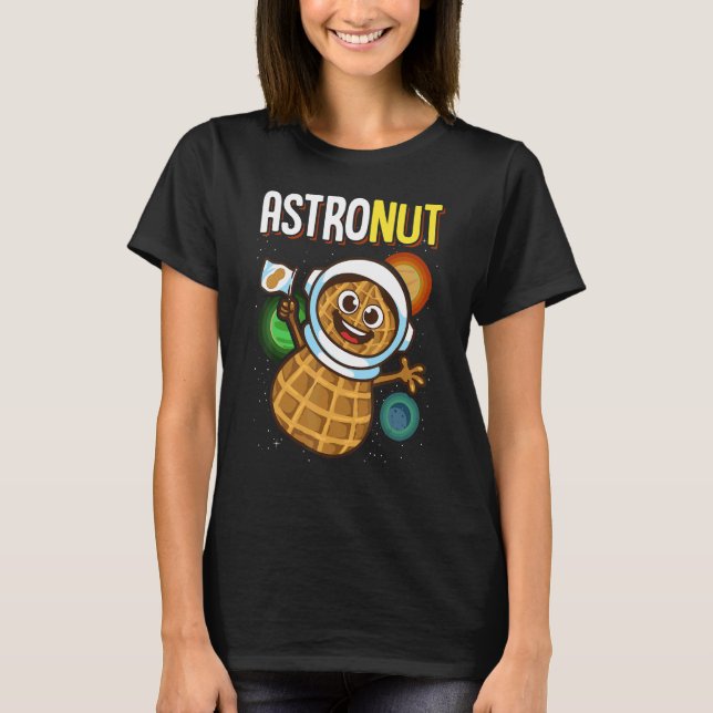 Peanuts Astronaut Pun Astronut Astronut Peanuts Pu T Shirt (Framsida)