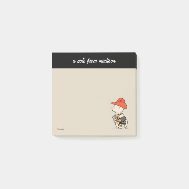 Peanuts Charlie Brown Cowboy Halloween Post-it Block (Framsida)