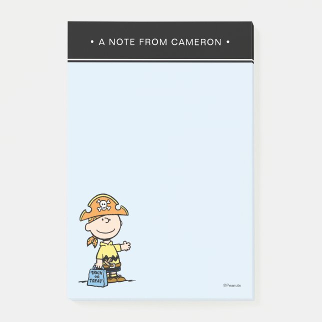 Peanuts Charlie Brown Pirat Halloween Post-it Block (Framsida)